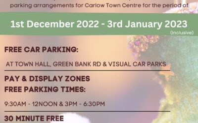 CHRISTMAS 2022 CAR PARKING ARRANGEMENTS IN CARLOW TOWN