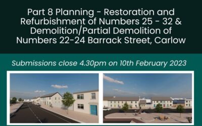 Submissions open on the proposed restoration and redevelopment of numbers 25 – 32 Barrack Street Carlow.